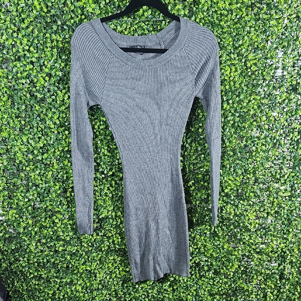 Gray Ribbed Midi Dress Size Medium
